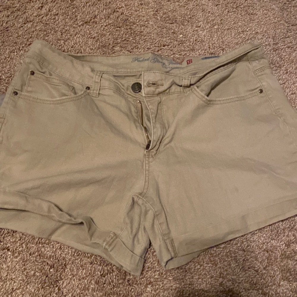 Faded Glory Khaki jean shorts. Size 12
